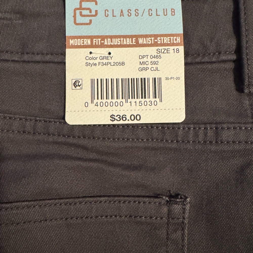 Class Club Charcoal Modern Fit Trousers